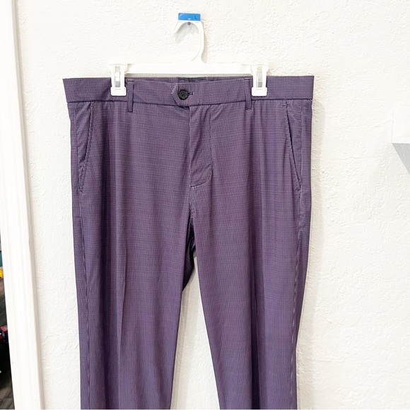 Greyson Pants Men's 35x32 Purple Geometric Slacks Night Out Office Workwear Golf - Picture 3 of 9